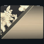 Elegant Stylish Sophisticated ,Gold Flowers iPad Cover<br><div class="desc">Black and Gold flowers, an elegant and sophisticated design.</div>
