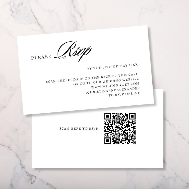 Elegant Stylish Sophisticated QR Code in the back Enclosure Card (Creator Uploaded)