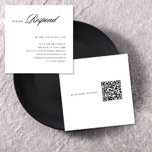 Elegant Stylish Sophisticated QR Code in the back Enclosure Card