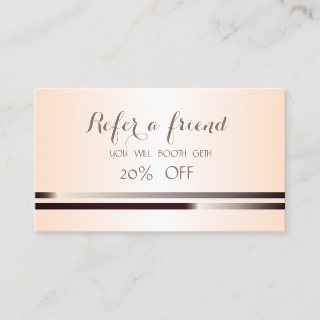 Elegant Stylish Striped Referral Card (Front)