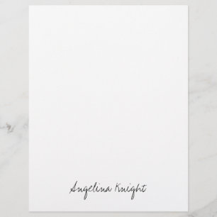 Elegant Stylish Trendy Unique Handwriting Script Custom Letterhead
