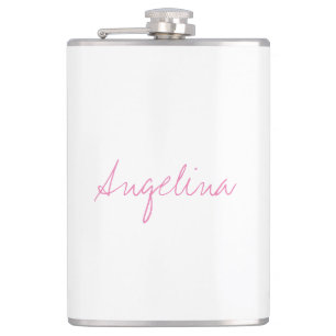 Elegant Stylish Trendy Unique Handwriting Script Hip Flask
