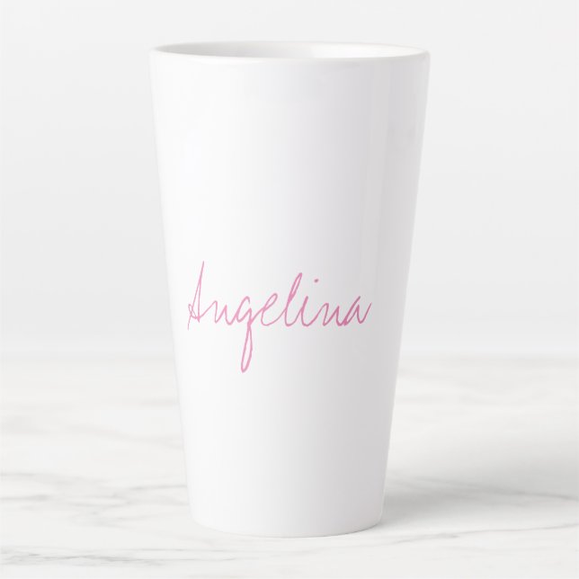Elegant Stylish Trendy Unique Handwriting Script Latte Mug (Front)