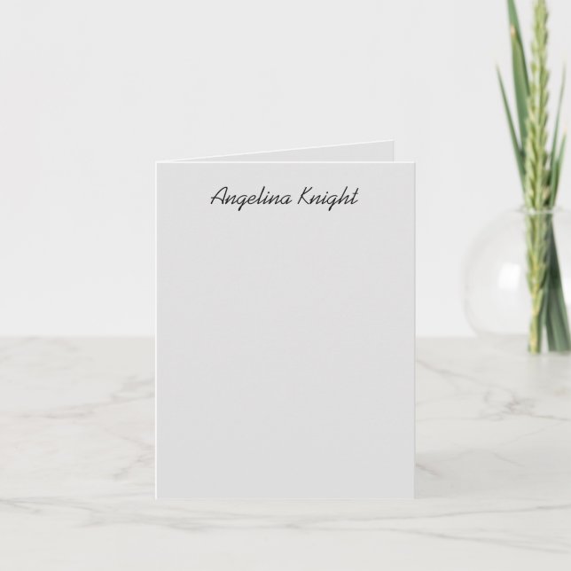 Elegant Stylish Trendy Unique Handwriting Script Note Card (Front)