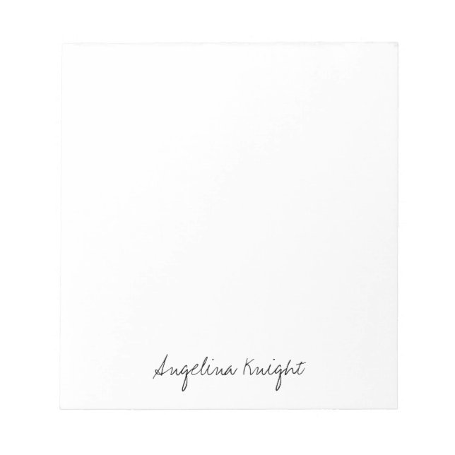 Elegant Stylish Trendy Unique Handwriting Script Notepad (Front)