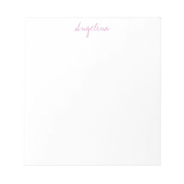 Elegant Stylish Trendy Unique Handwriting Script Notepad (Front)