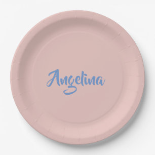 Elegant Stylish Trendy Unique Handwriting Script Paper Plate