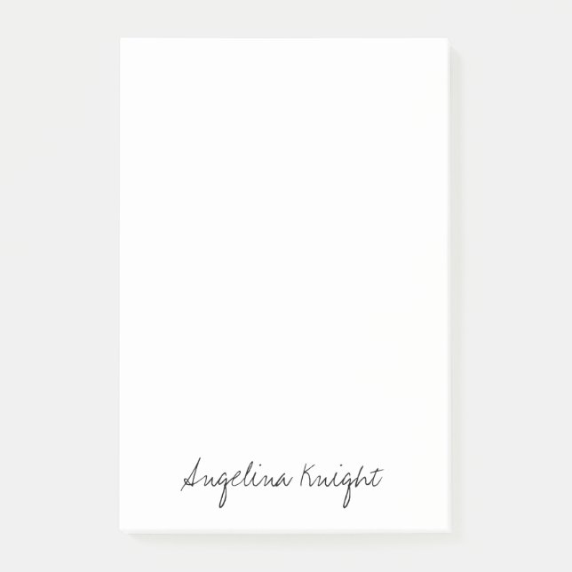 Elegant Stylish Trendy Unique Handwriting Script Post-it Notes (Front)