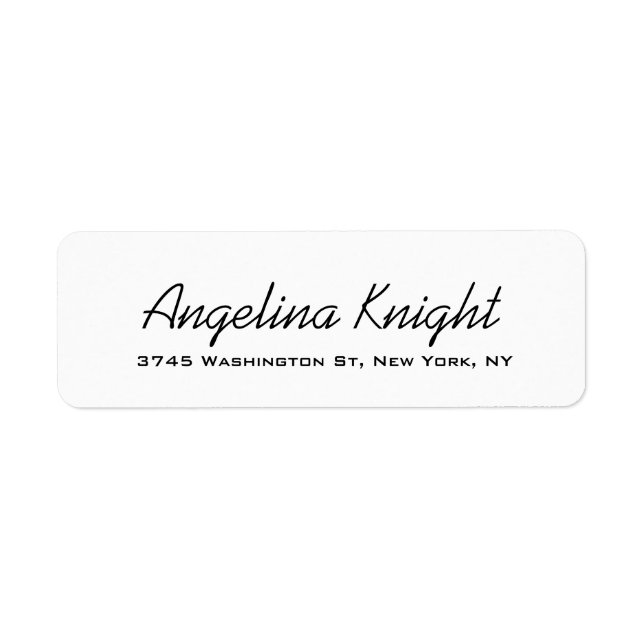 Elegant Stylish Trendy Unique Handwriting Script Return Address Label (Front)