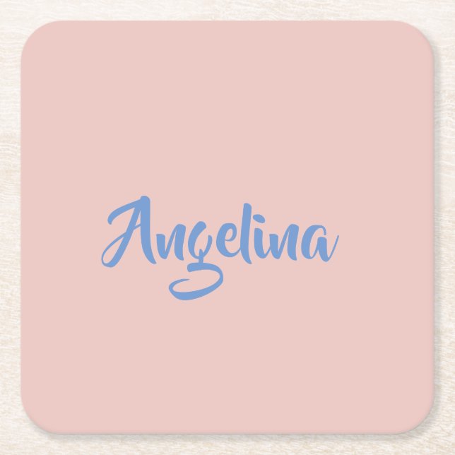 Elegant Stylish Trendy Unique Handwriting Script Square Paper Coaster (Front)