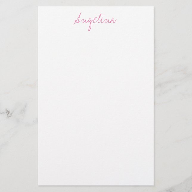 Elegant Stylish Trendy Unique Handwriting Script Stationery (Front)