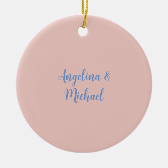 Elegant Stylish Trendy Unique Names Calligraphy Ceramic Ornament (Front)