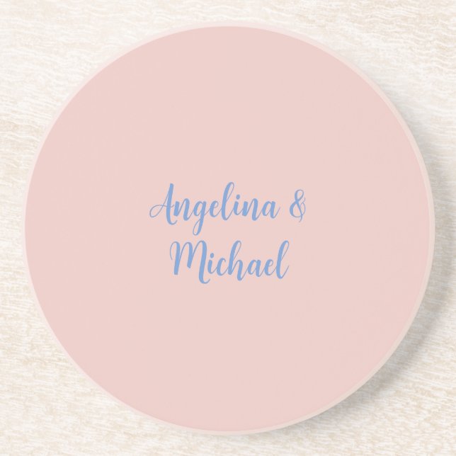 Elegant Stylish Trendy Unique Names Calligraphy Coaster (Front)