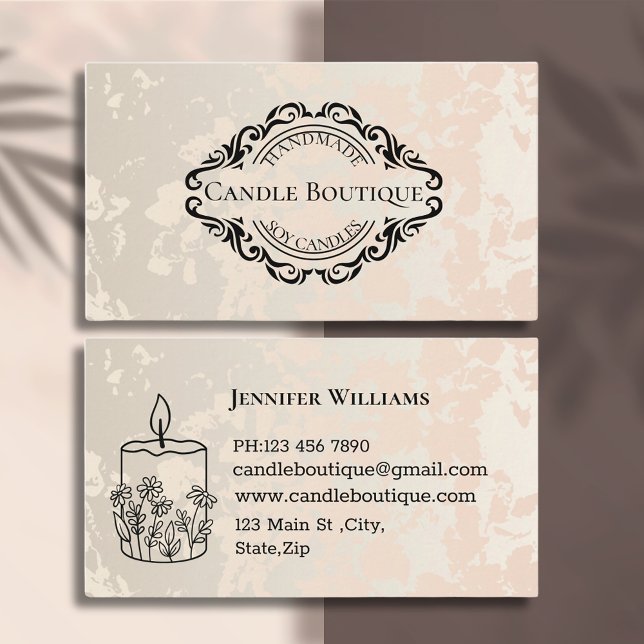 elegant stylish typography candle maker gold business card (Creator Uploaded)