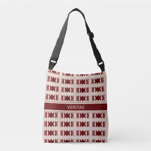 Elegant stylish vertical stripes on burgundy crossbody bag