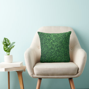 Elegant Stylish Victorian Green Floral Square Cushion