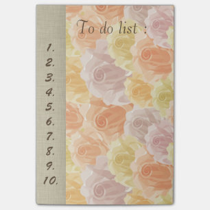 Elegant stylish vintage roses "to do list" post-it notes