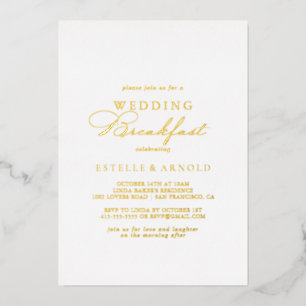Elegant Stylish Wedding Breakfast Gold