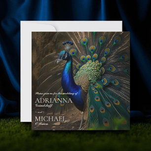 Elegant Stylish Wedding Peacock Invitation