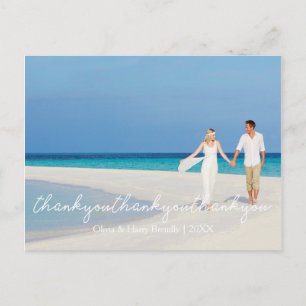 Elegant Stylish Wedding Thank You Postcard