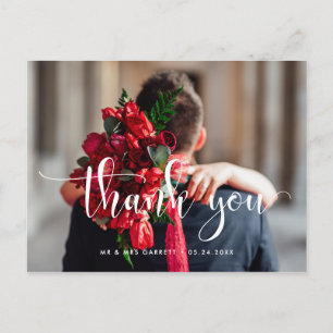 Elegant stylish wedding thank you postcard