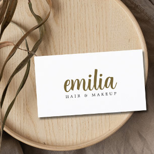 Elegant Stylish White Antique Gold Beauty Salon Business Card