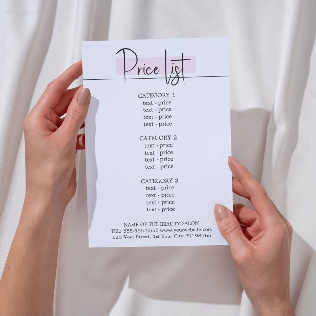 Elegant Stylish White Rose Beauty Menu (Creator Uploaded)