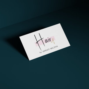 Elegant Stylish White Rose Golden Scissors Hair Business Card