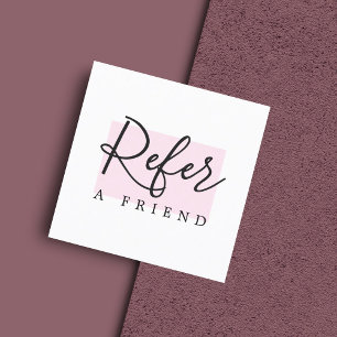 Elegant Stylish White Rose Salon Referral Card
