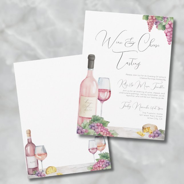 Elegant Stylish Wine Tasting Party Invitation (Elegant Stylish Wine Tasting Party Invitation)