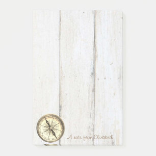 Elegant Stylish ,Wood Texture,Nautical Compass Post-it Notes