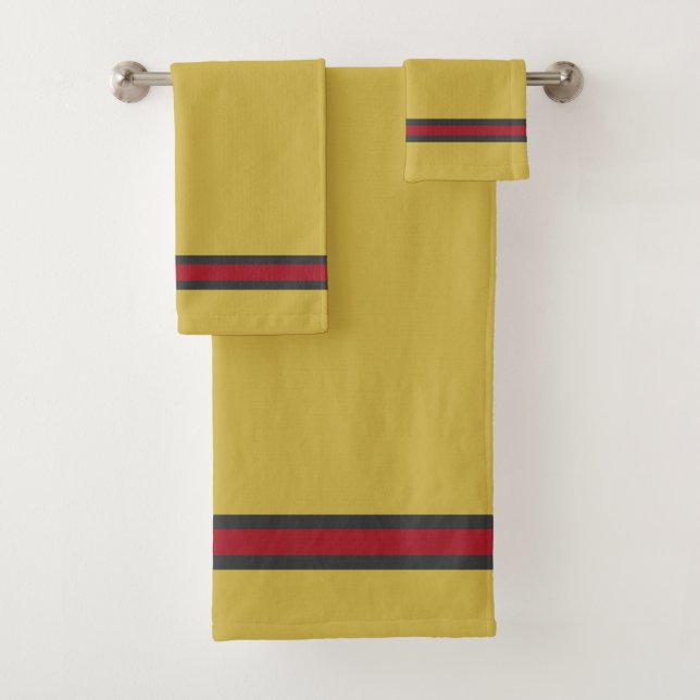 Elegant Stylish Yellow Mustard Luxury  Bath Towel Set (Insitu)