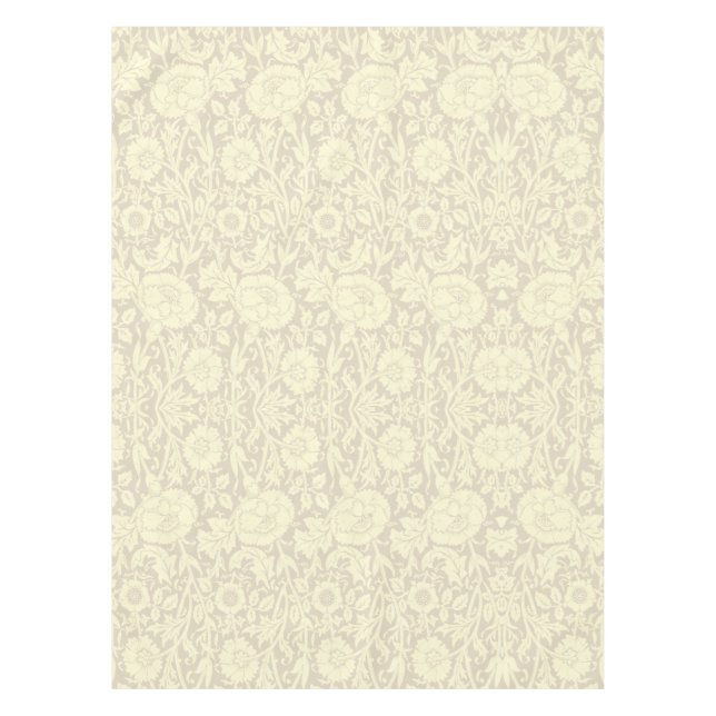 Elegant Subtle Beige Cream Floral Pattern Tablecloth (Front)