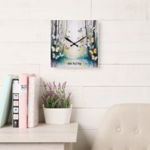 Elegant Subtle Butterfly Personalised Wall Clock