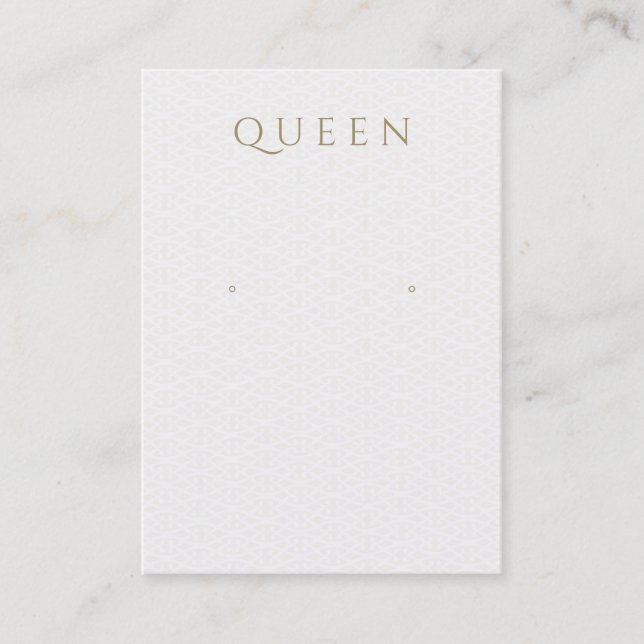 Elegant Subtle Pattern Earring Jewellery Display Business Card (Front)