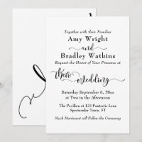 Elegant Subtle Typography, Black on White Wedding