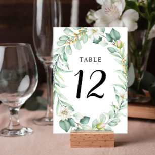 Elegant Succulent Greenery Wedding Table Number