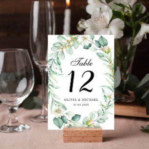 Elegant Succulent Greenery Wedding Table Number