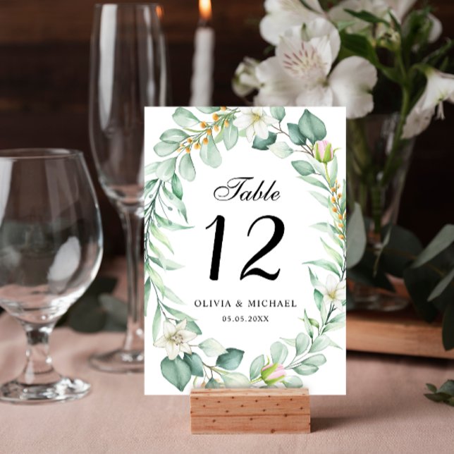 Elegant Succulent Greenery Wedding Table Number (Creator Uploaded)