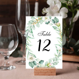 Elegant Succulent Greenery Wedding Table Number