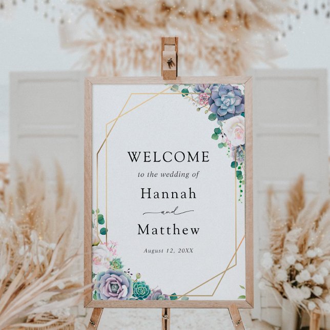 Elegant Succulent Wedding Welcome Sign (Creator Uploaded)