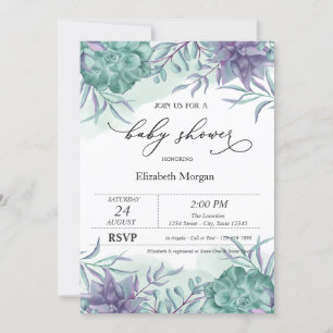Elegant Succulents Desert Baby Shower Invitation