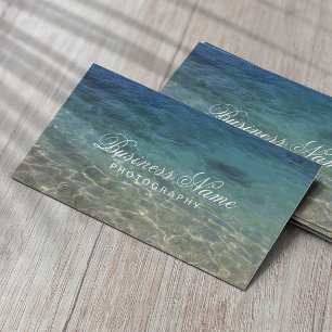 Elegant Summer Beach Photography Business Card