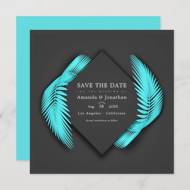 Elegant Summer Beach Wedding Photo Save The Date (Front/Back)