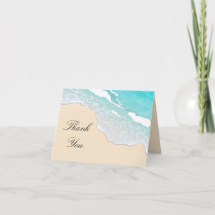 Elegant Summer Beachfront Tabletop Thank You Card
