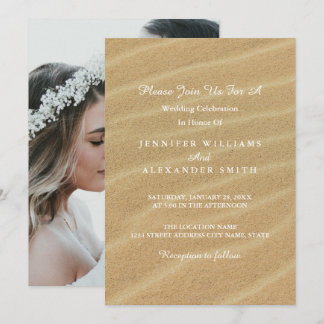 Elegant Summer Custom Photo Wedding Invitation