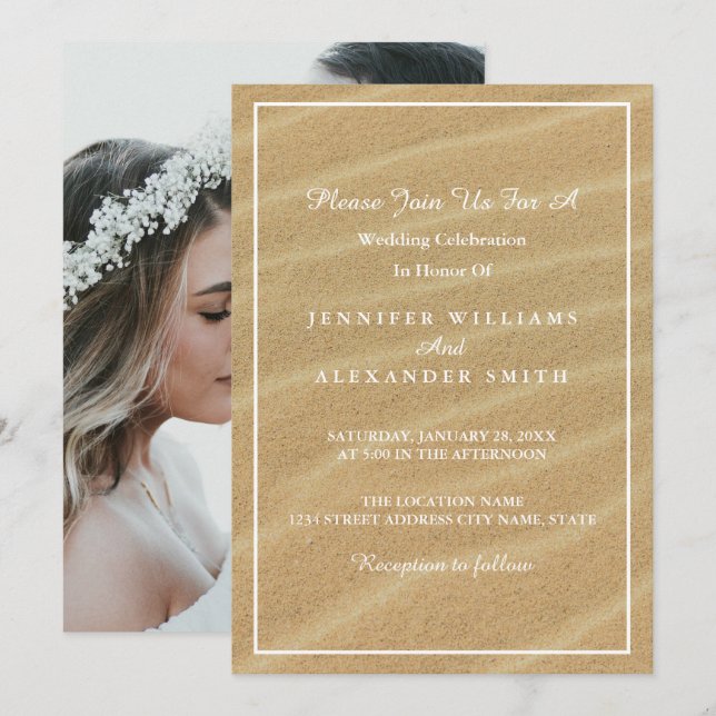 Elegant Summer Custom Photo Wedding Invitation (Front/Back)