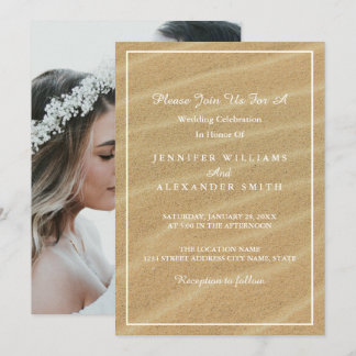 Elegant Summer Custom Photo Wedding Invitation