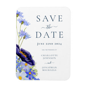 Elegant Summer Floral Wedding Magnet