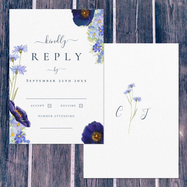 Elegant Summer Floral Wedding Reply RSVP Card (Creator Uploaded)